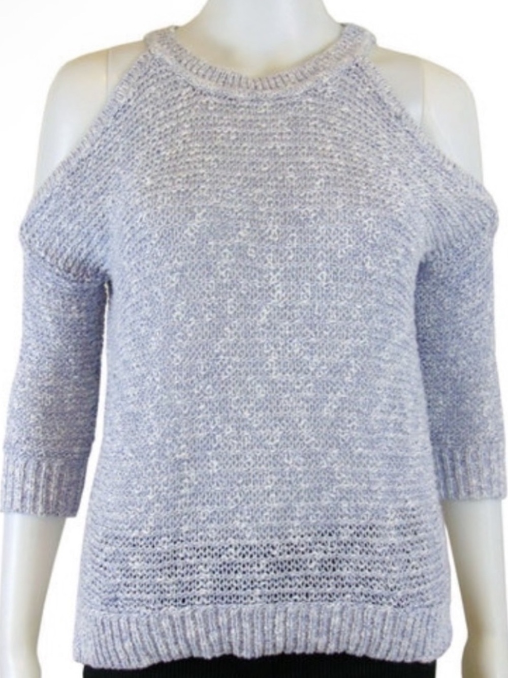 Express Cold-Shoulder Knit Sweater in Light Lavender Size S